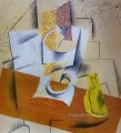 Composición Cuenco de fruta y pera cortada 1913 Pablo Picasso